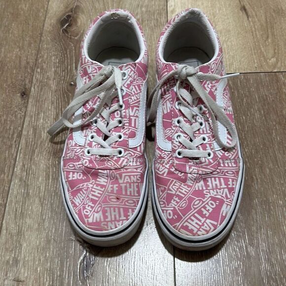Vans Of The‎ Wall Womens Pink Doheny Canvas Lace Up Sneaker Shoes Size 11 - Picture 1 of 8